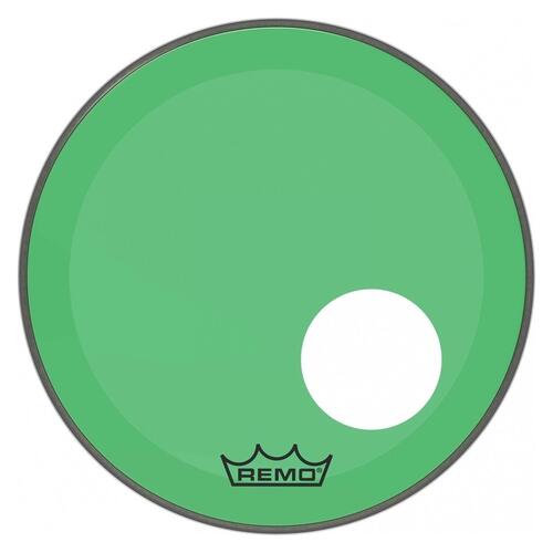 Image 1 - Remo P3 Resonant Colortone Green Bass Drum Heads, Ported